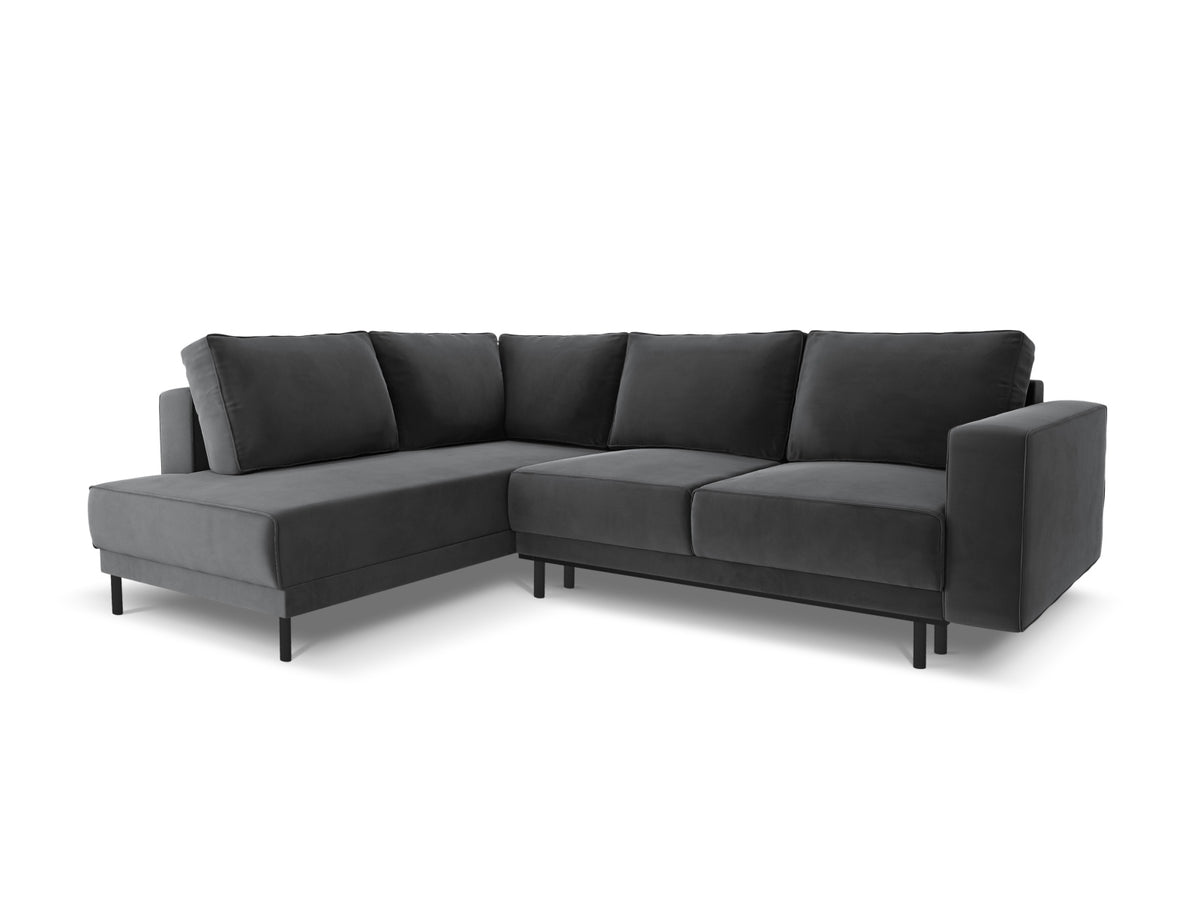 Caro Corner Sofa With Bed Function, 5 Seats, 247x187 cm — Grey / Left