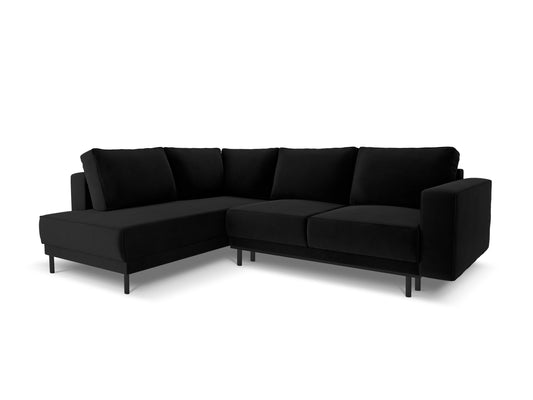 Caro Corner Sofa With Bed Function, 5 Seats, 247x187 cm — Black / Left