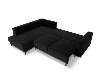 Ecksofa Samt Schwarz Caro — Maße und Details