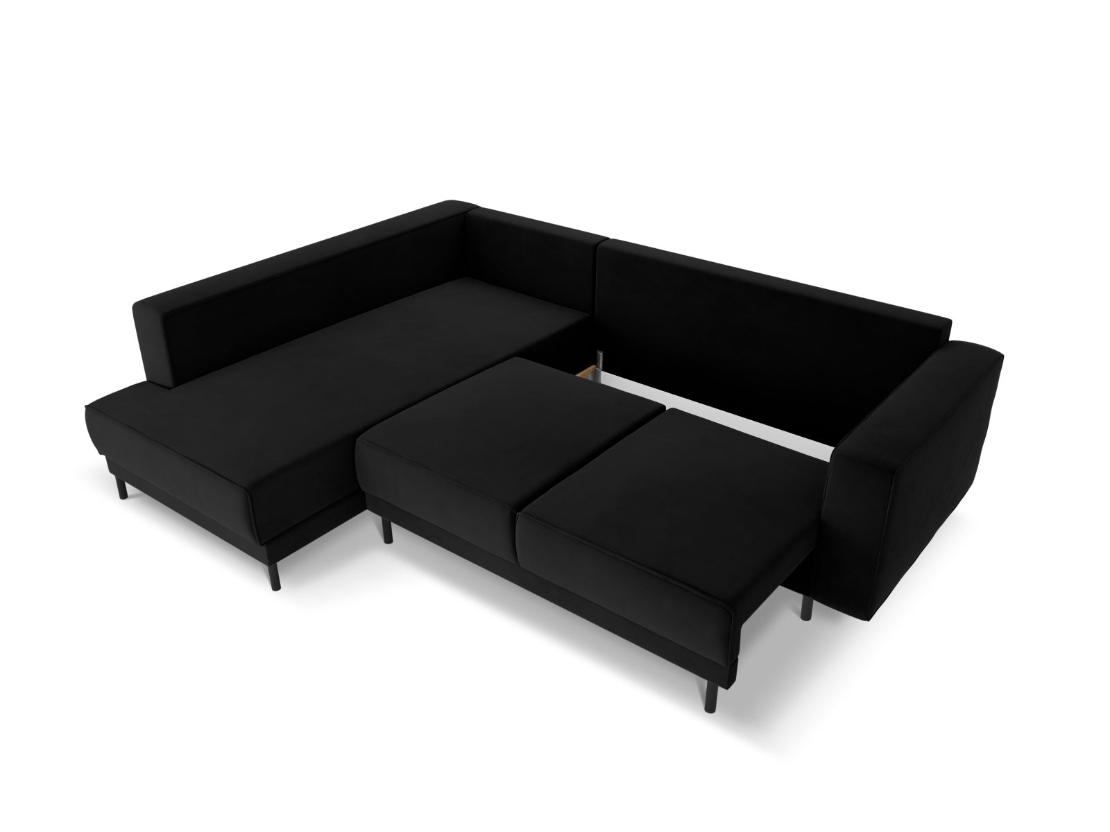 Ecksofa Samt Schwarz Caro — Ansicht 4