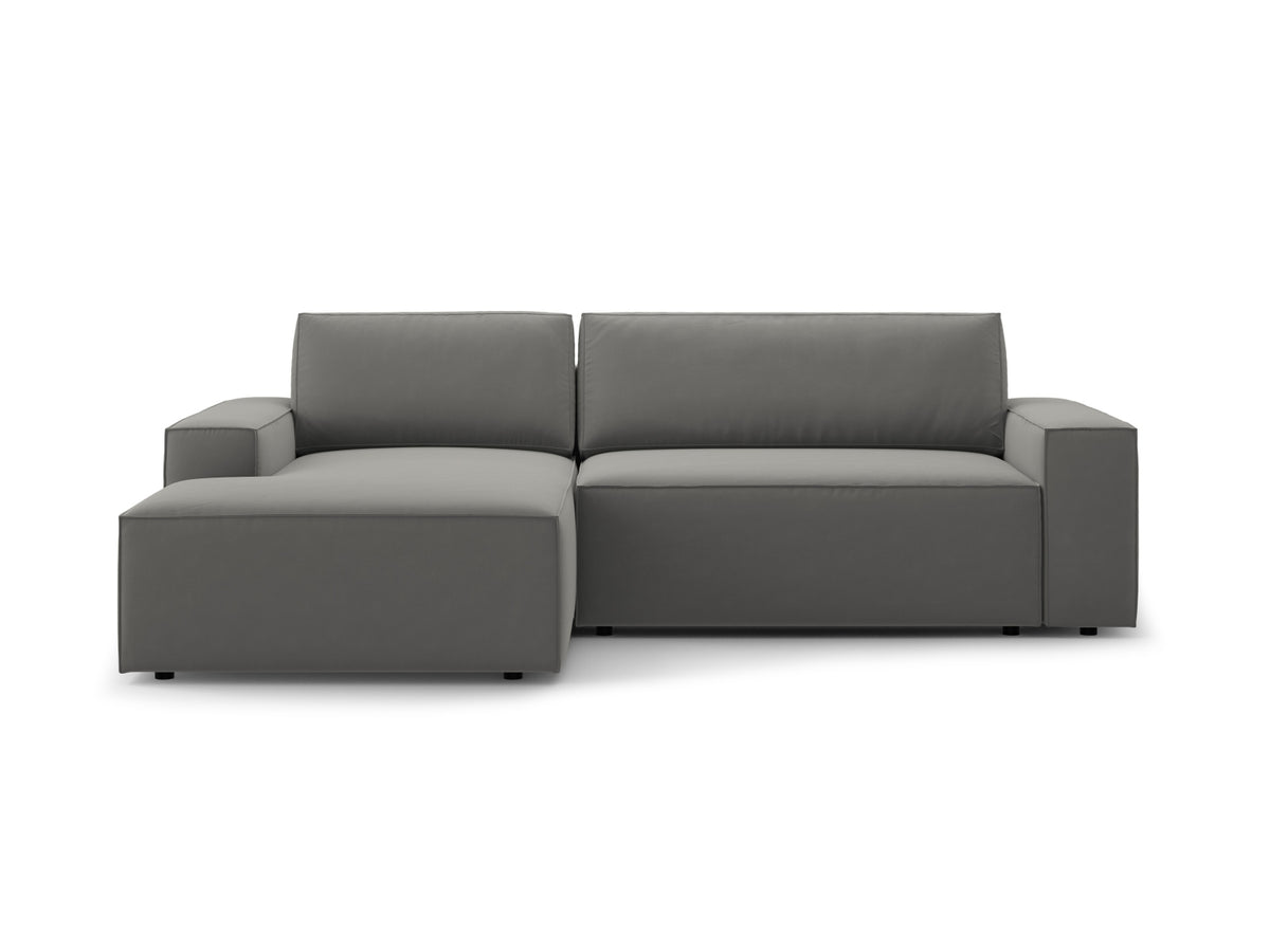Jodie Corner Sofa With Bed Function And Box, 3 Seats, 246x151 cm — Light Grey / Left