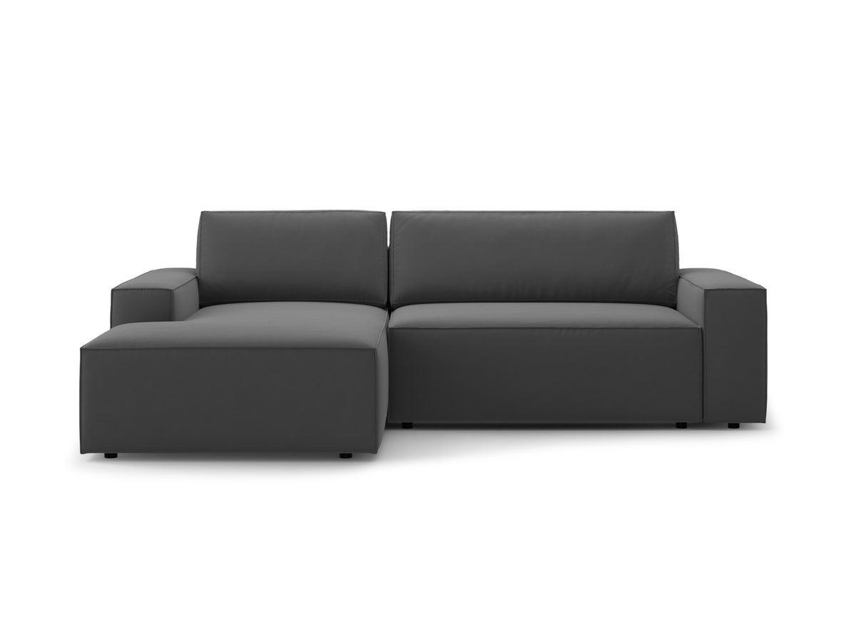 Jodie Corner Sofa With Bed Function And Box, 3 Seats, 246x151 cm — Grey / Left