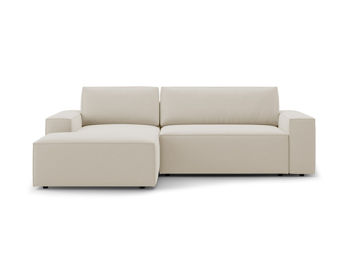 Jodie Corner Sofa With Bed Function And Box, 3 Seats, 246x151 cm — Dark Beige / Left