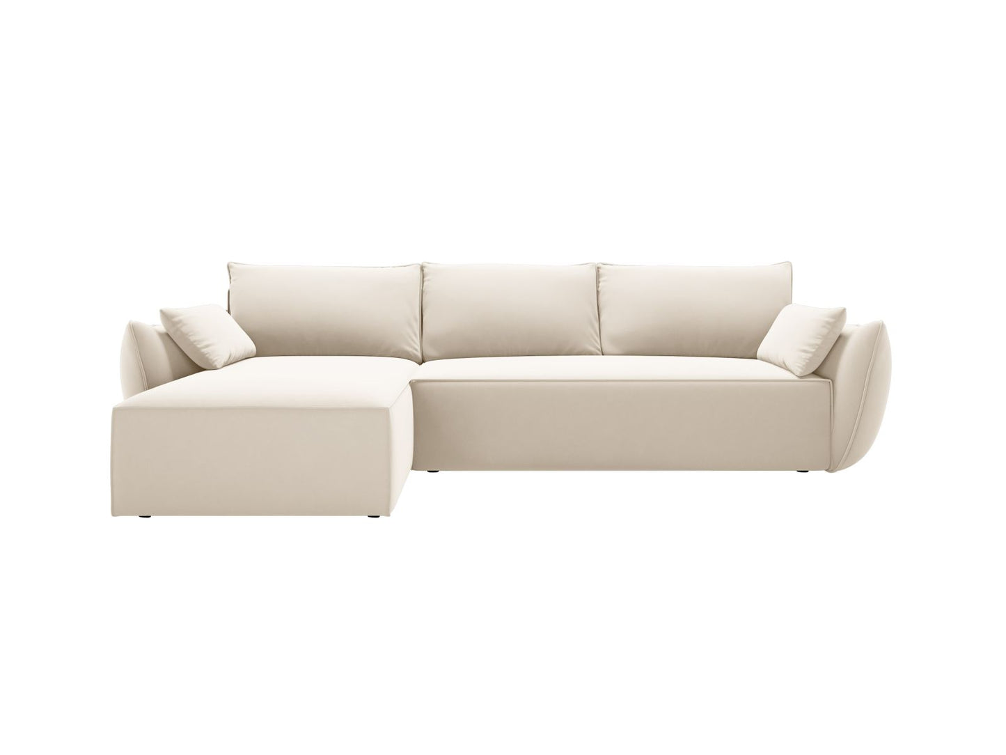 Ecksofa Samt Beige Kaelle — Light Beige