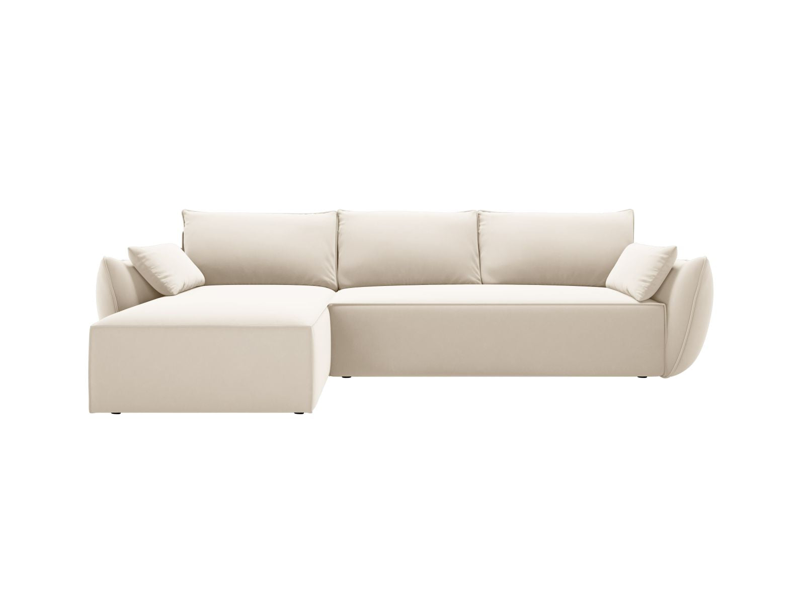Kaelle Corner Sofa With Bed Function And Box, 4 Seats, 252x165 cm — Light Beige / Left