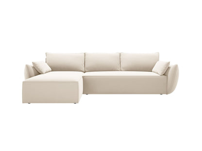 Ecksofa Samt Beige Kaelle — Light Beige
