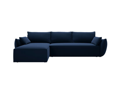 Ecksofa Samt Beige Kaelle — Royal Blue
