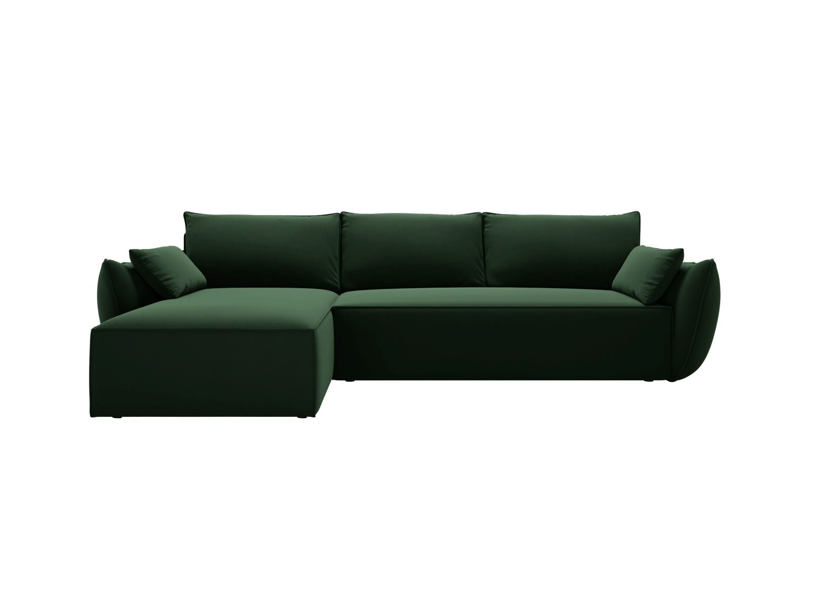 Kaelle Corner Sofa With Bed Function And Box, 4 Seats, 252x165 cm — Bottle Green / Left