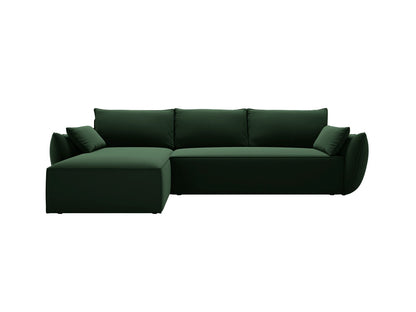Ecksofa Samt Beige Kaelle — Bottle Green