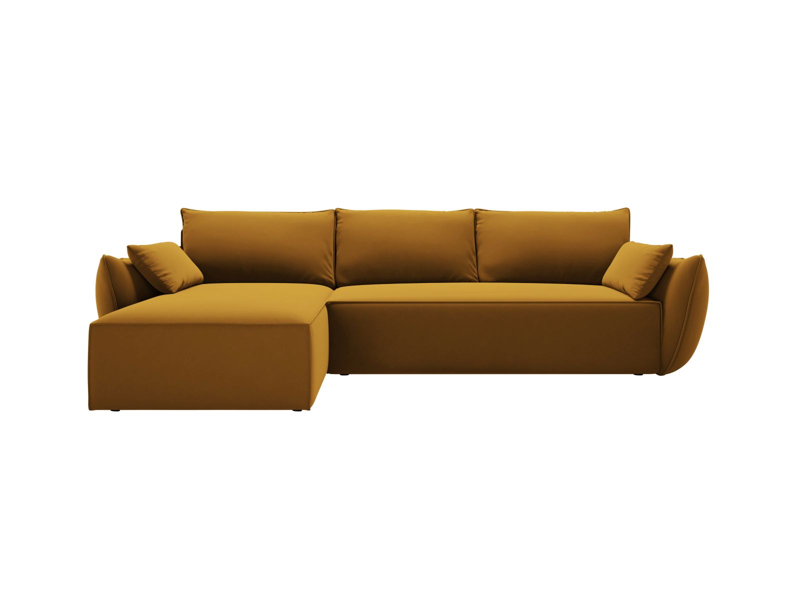 Kaelle Corner Sofa With Bed Function And Box, 4 Seats, 252x165 cm — Yellow / Left