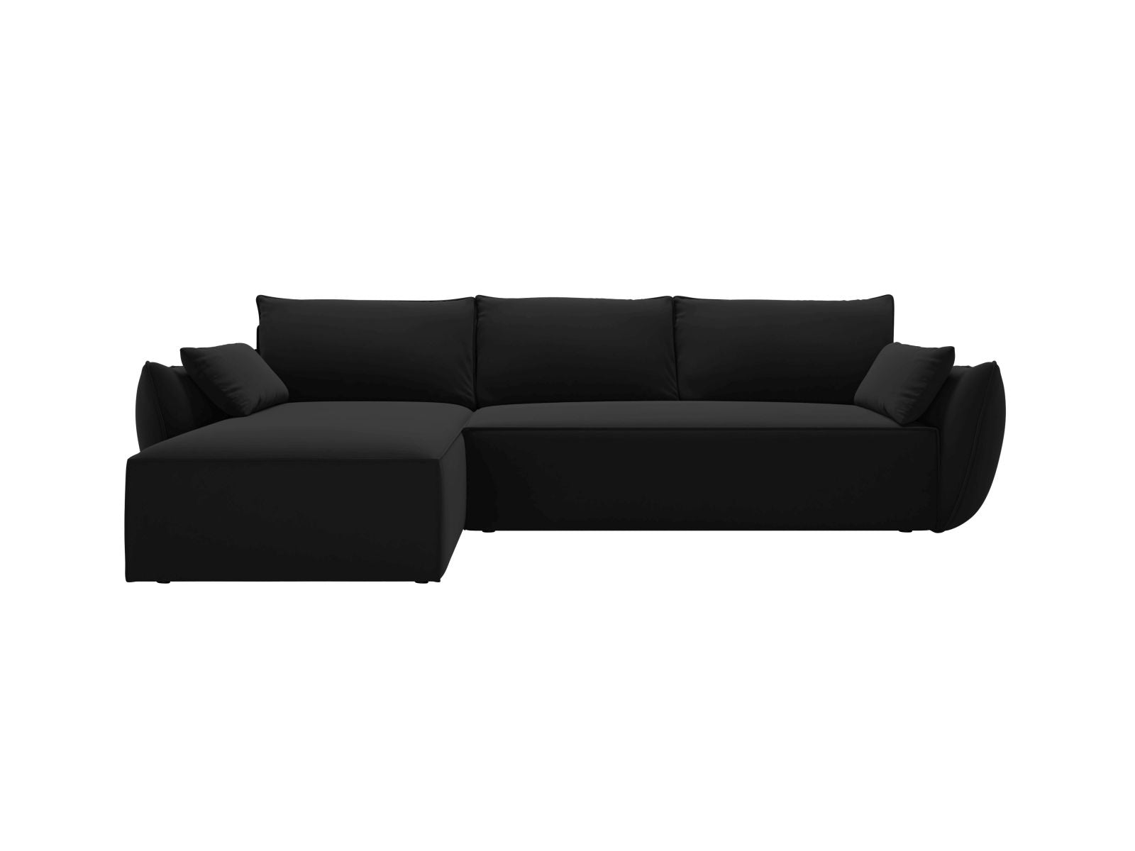 Kaelle Corner Sofa With Bed Function And Box, 4 Seats, 252x165 cm — Black / Left