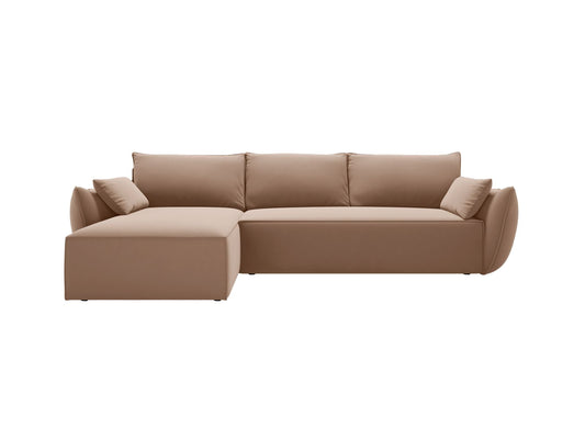 Kaelle Corner Sofa With Bed Function And Box, 4 Seats, 252x165 cm — Beige / Left