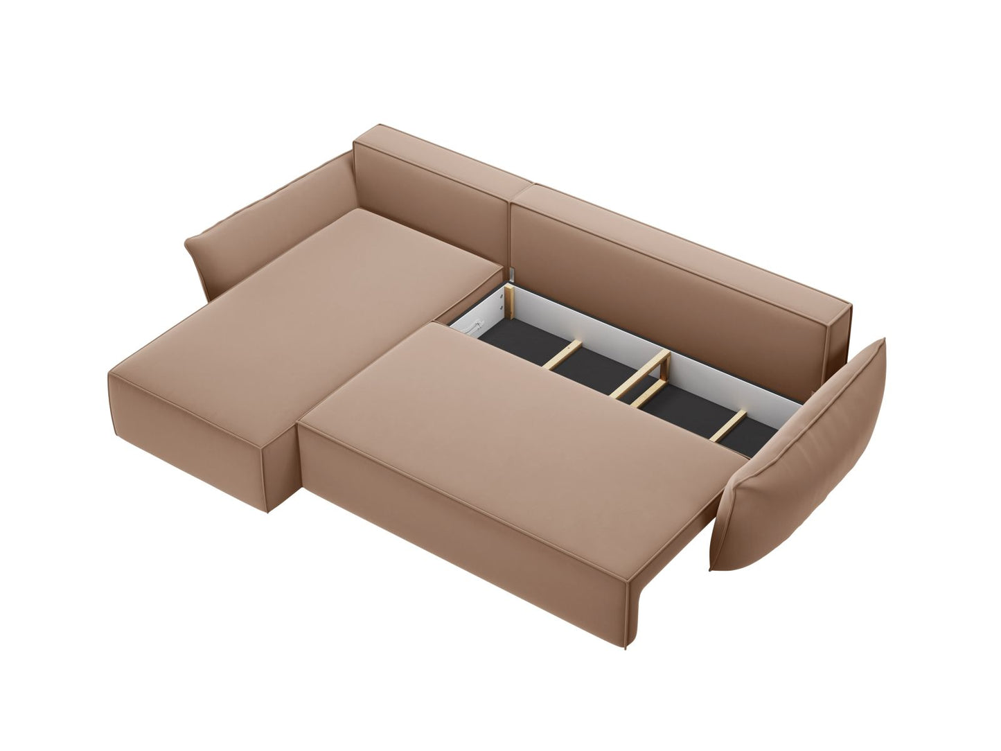 Ecksofa Samt Beige Kaelle — Maße und Details