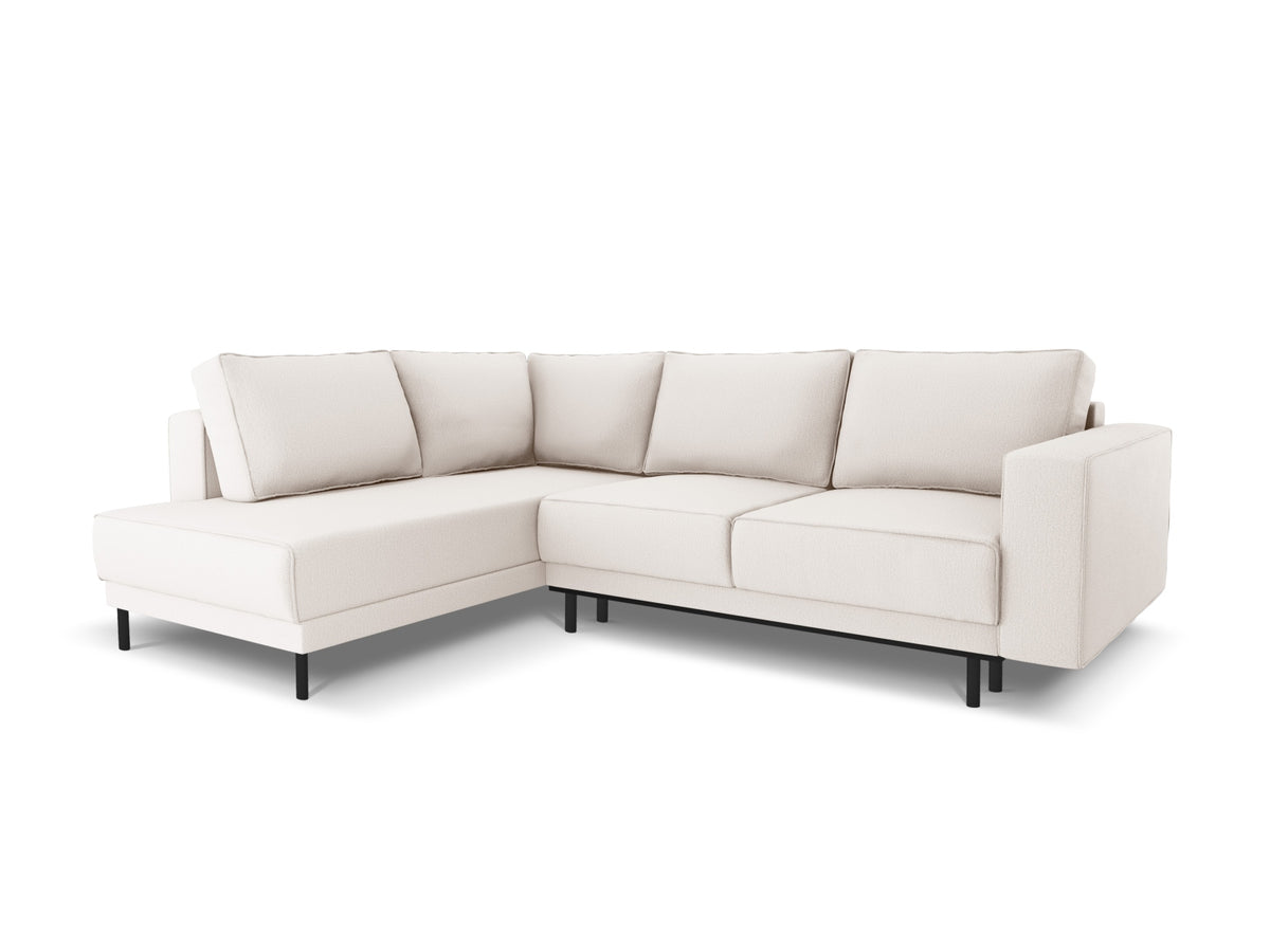 Caro Corner Sofa With Bed Function, 5 Seats, 247x187 cm — Light Beige / Left