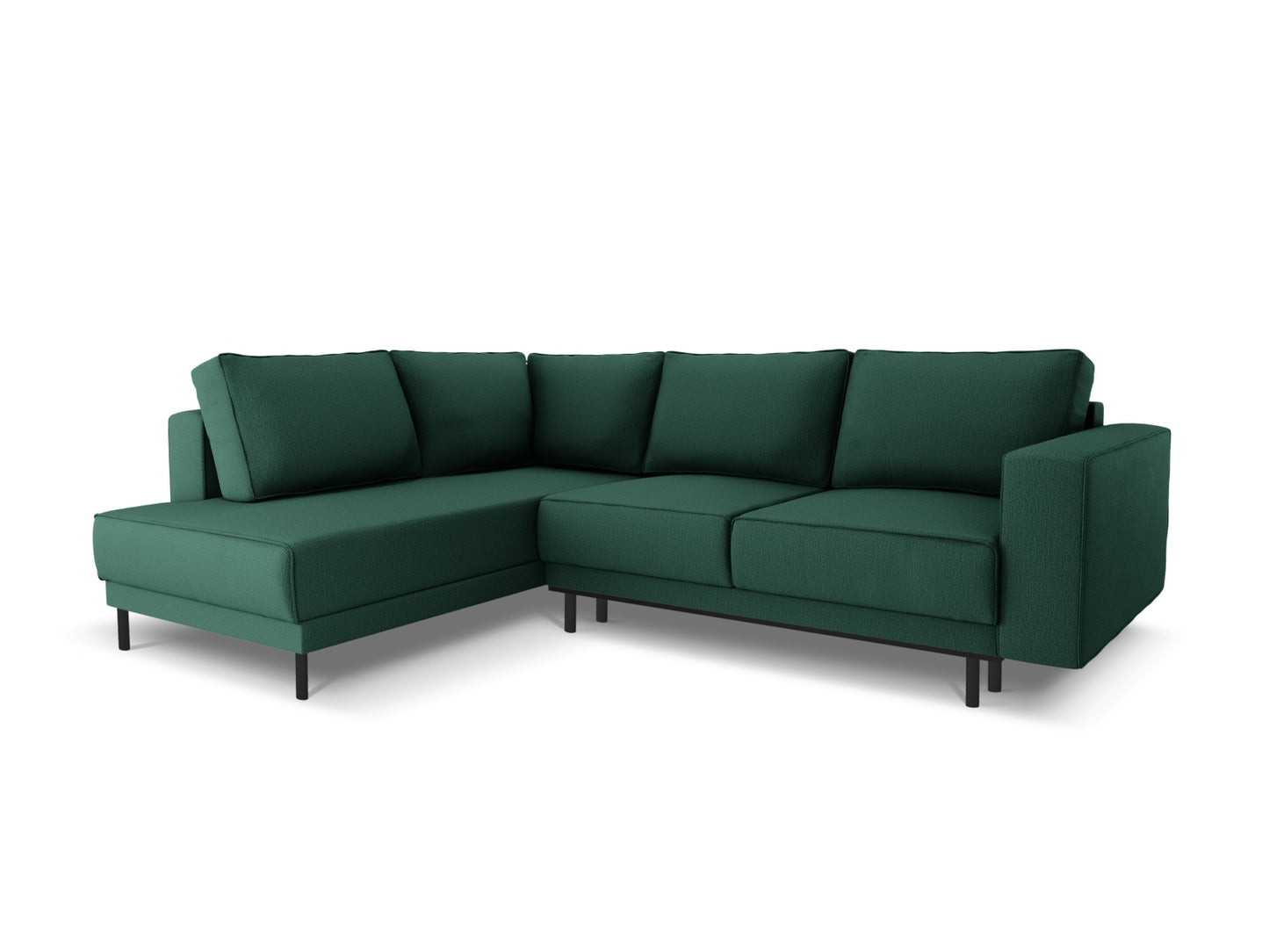 Ecksofa Strukturstoff Schwarz Caro — Green