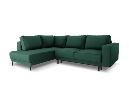 Ecksofa Strukturstoff Schwarz Caro — Green