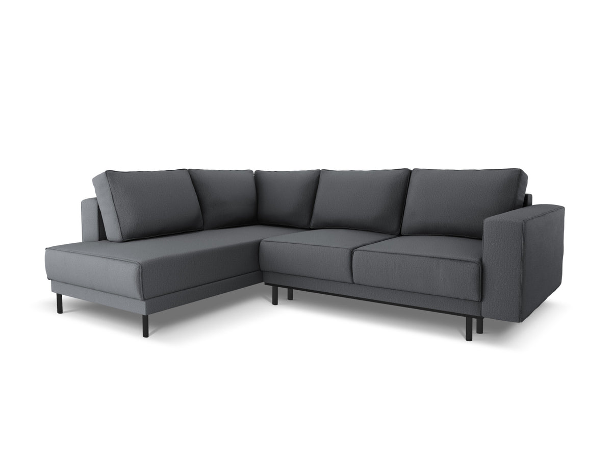 Caro Corner Sofa With Bed Function, 5 Seats, 247x187 cm — Dark Grey / Left