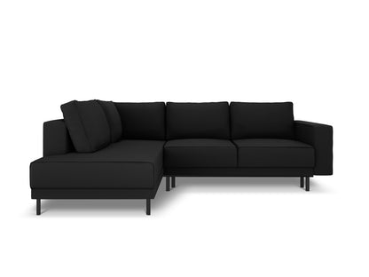 Ecksofa Strukturstoff Schwarz Caro — Detailansicht