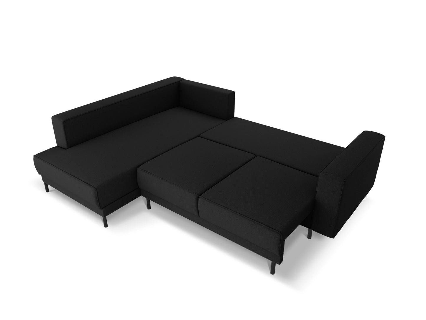 Ecksofa Strukturstoff Schwarz Caro — Maße und Details