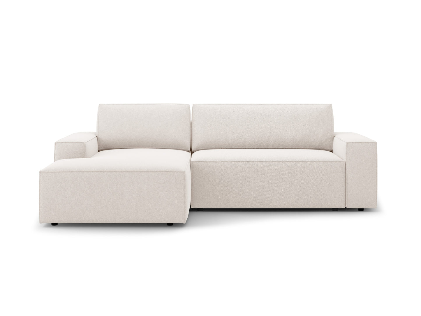 Ecksofa Strukturstoff Schwarz Jodie — Light Beige