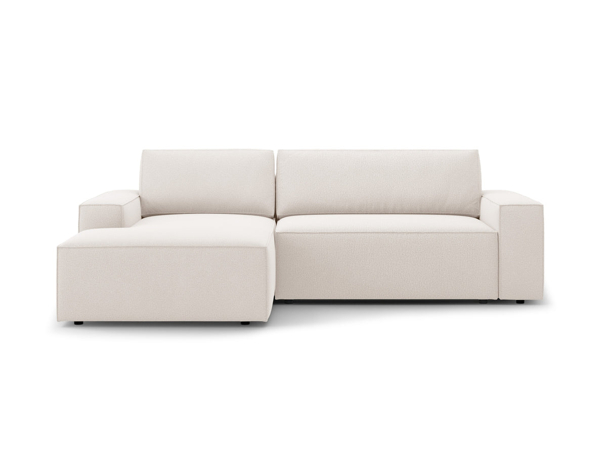 Jodie Corner Sofa With Bed Function And Box, 3 Seats, 246x151 cm — Light Beige / Left
