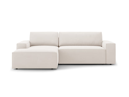 Ecksofa Strukturstoff Schwarz Jodie — Light Beige