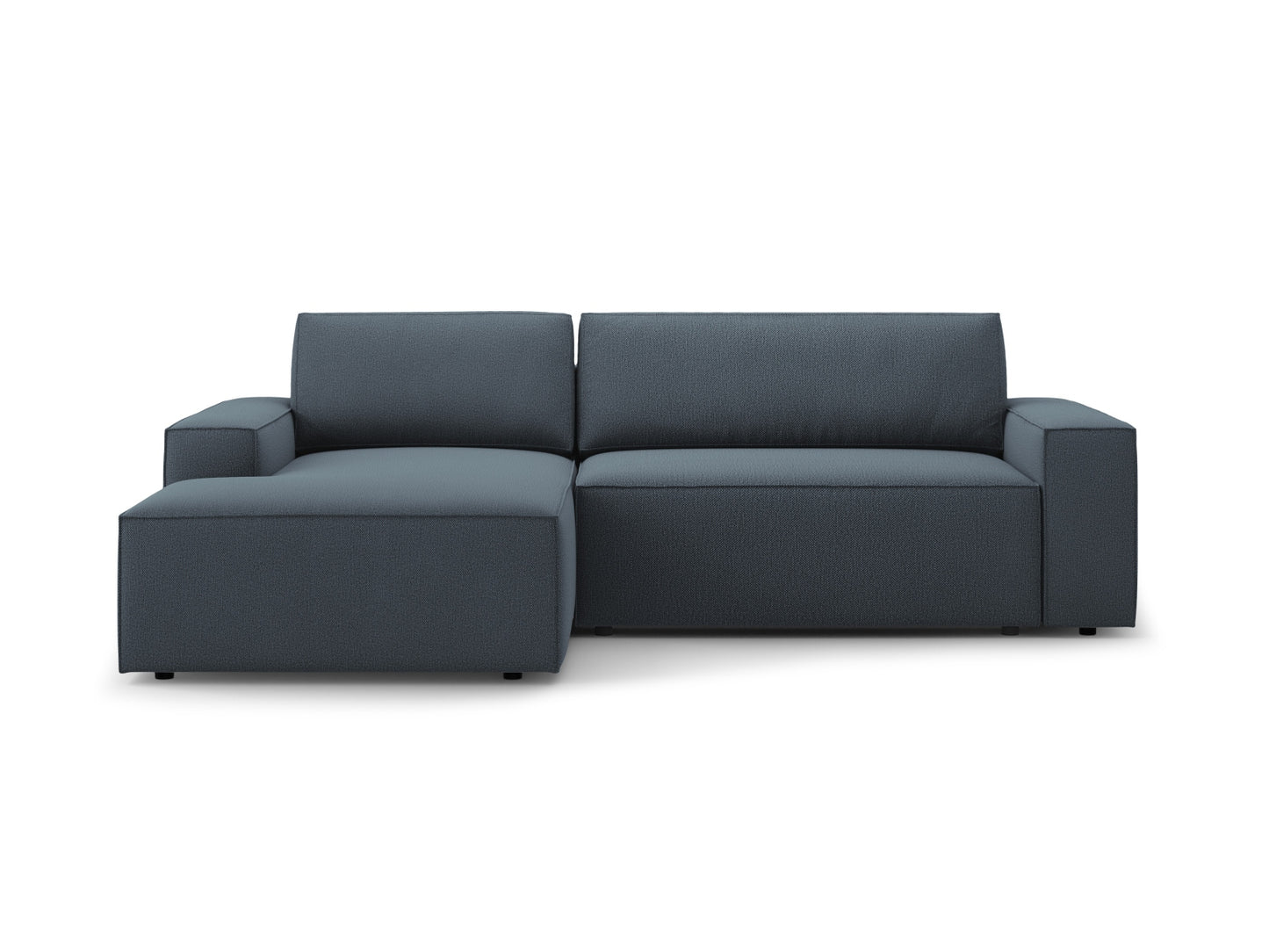 Ecksofa Strukturstoff Schwarz Jodie — Blue
