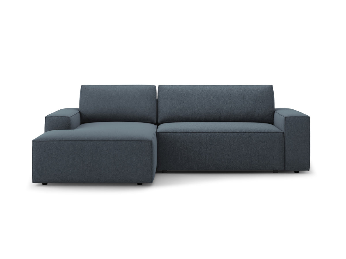 Jodie Corner Sofa With Bed Function And Box, 3 Seats, 246x151 cm — Blue / Left