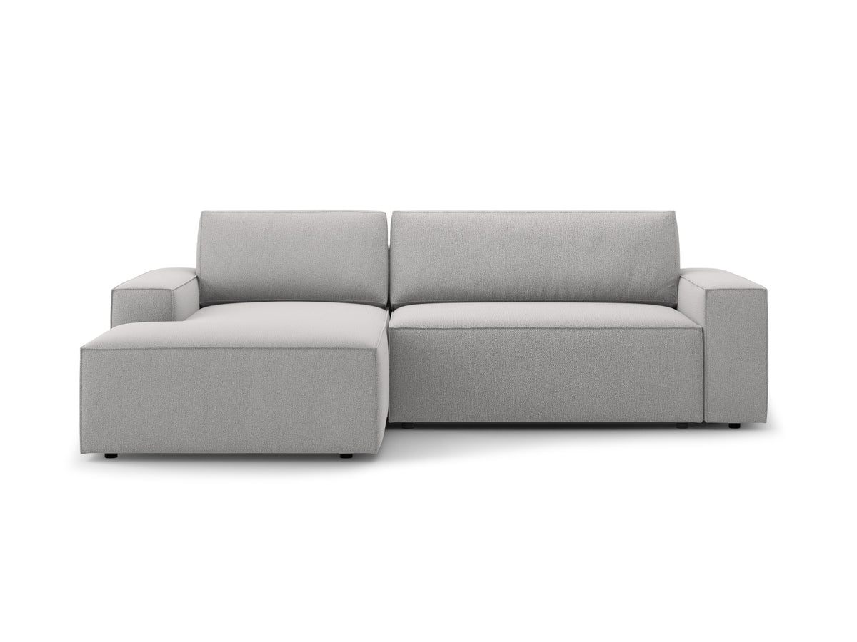 Jodie Corner Sofa With Bed Function And Box, 3 Seats, 246x151 cm — Light Grey / Left