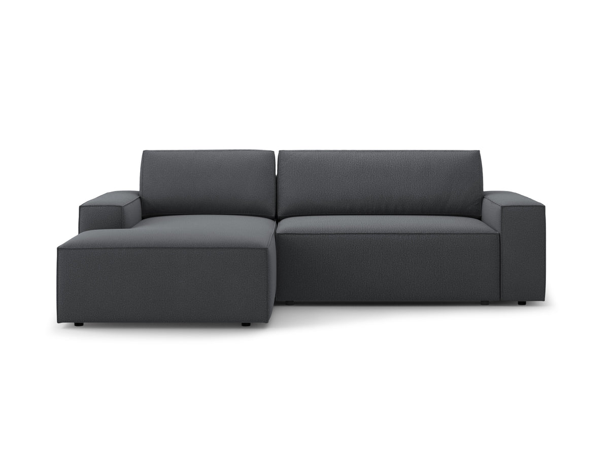 Jodie Corner Sofa With Bed Function And Box, 3 Seats, 246x151 cm — Dark Grey / Left