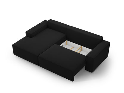 Ecksofa Strukturstoff Schwarz Jodie — Maße und Details