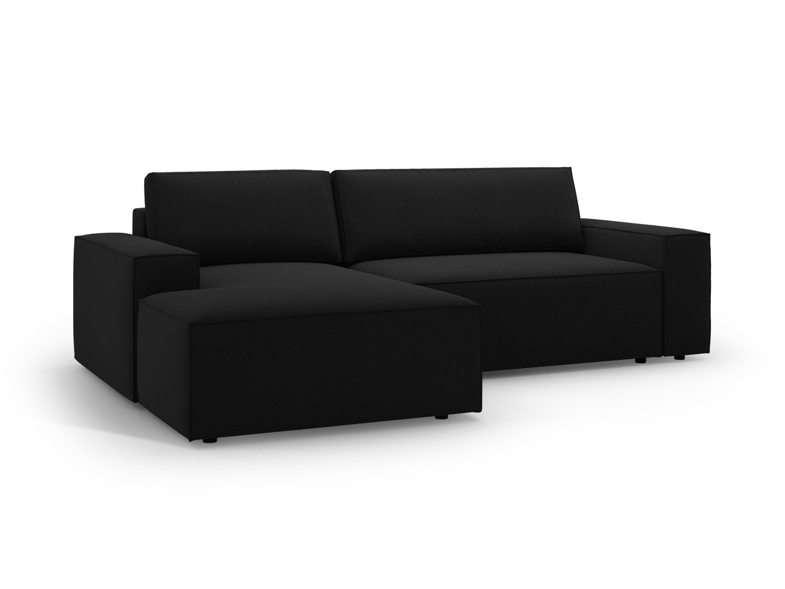 Ecksofa Strukturstoff Schwarz Jodie — Ansicht 5