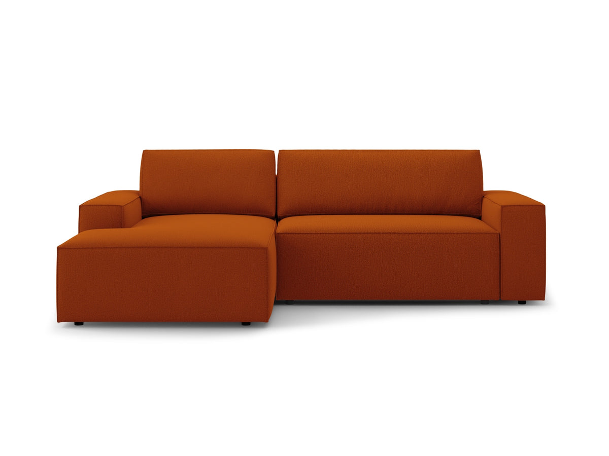 Jodie Corner Sofa With Bed Function And Box, 3 Seats, 246x151 cm — Terracotta / Left