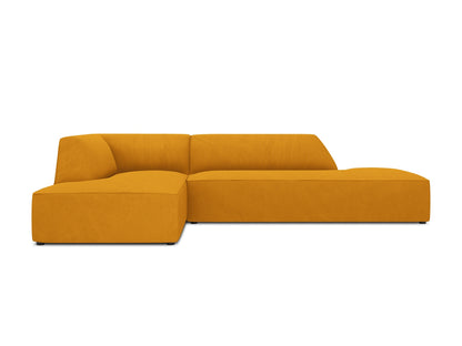 Ecksofa Cord Schwarz Ruby — Light Grey