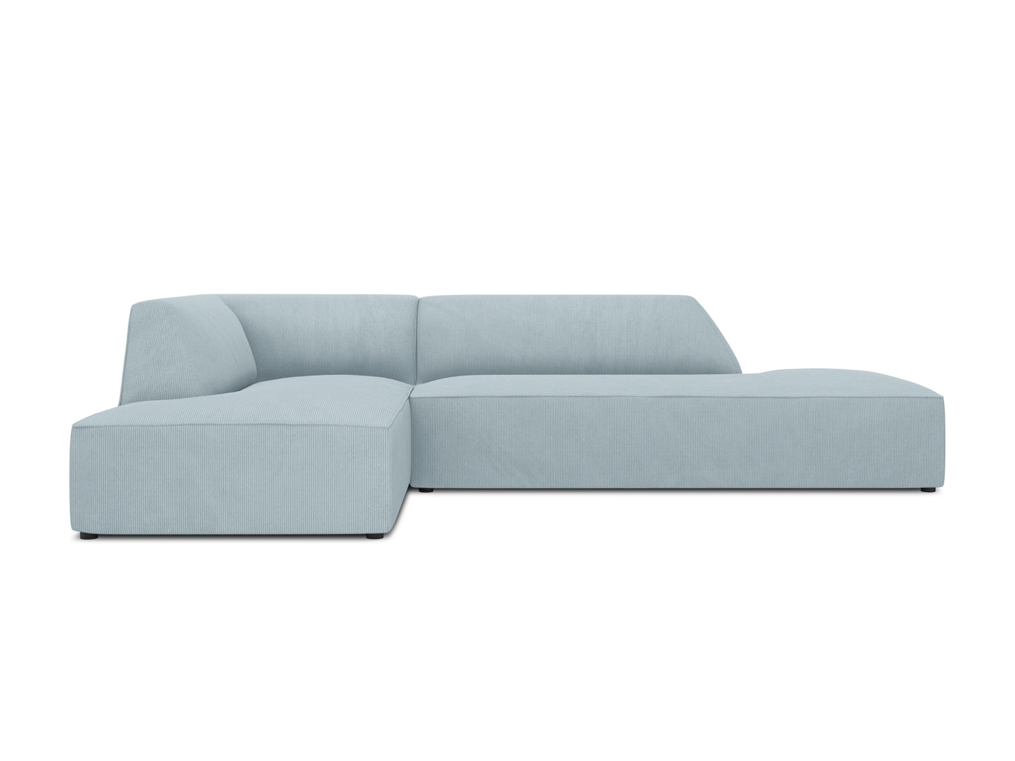 Ecksofa Cord Schwarz Ruby — Light Beige