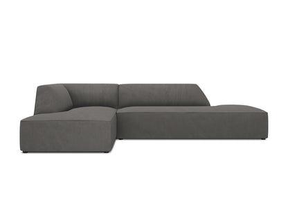 Ecksofa Cord Schwarz Ruby — Blue