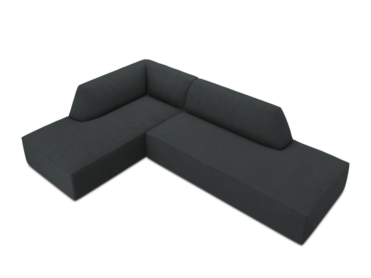 Ecksofa Cord Schwarz Ruby — Maße und Details