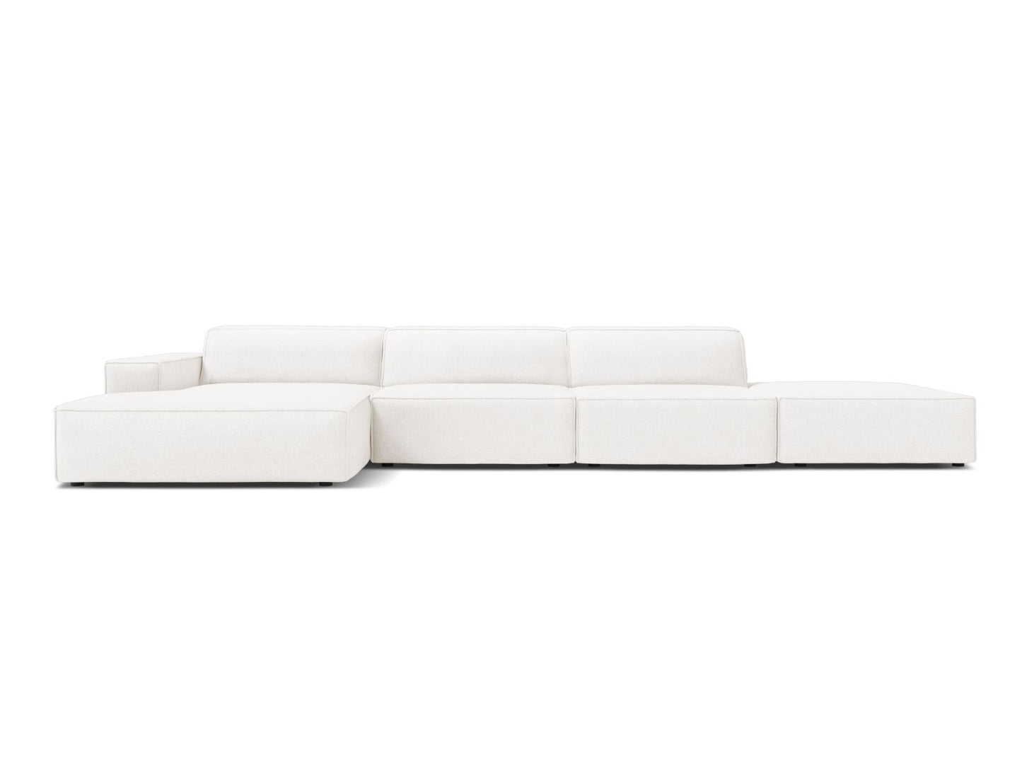Ecksofa Bouclé Beige Jodie — White