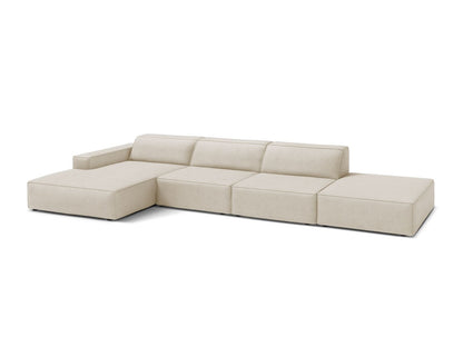 Ecksofa Bouclé Beige Jodie — Wohnbeispiel