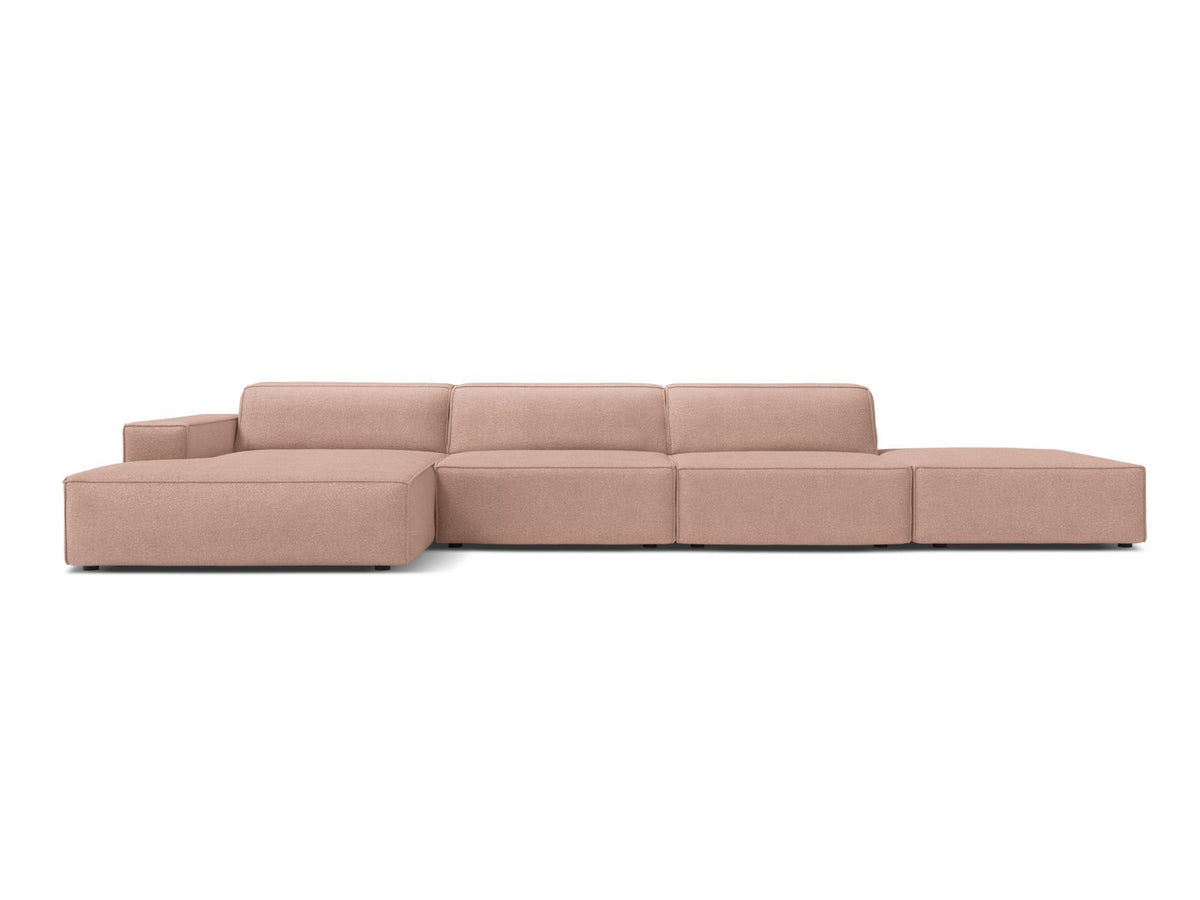 Jodie Corner Sofa, 5 Seats, 341x162 cm — Powder Pink / Left