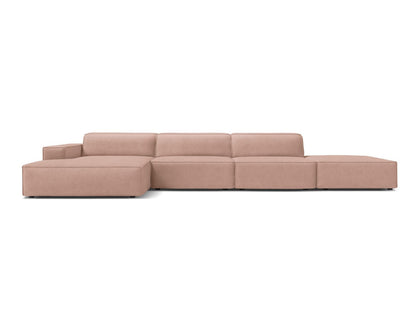 Ecksofa Bouclé Beige Jodie — Powder Pink