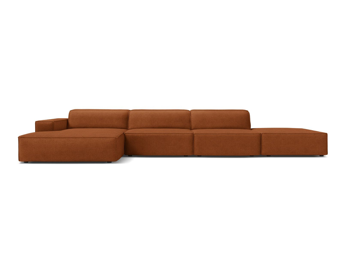 Jodie Corner Sofa, 5 Seats, 341x162 cm — Terracotta / Left