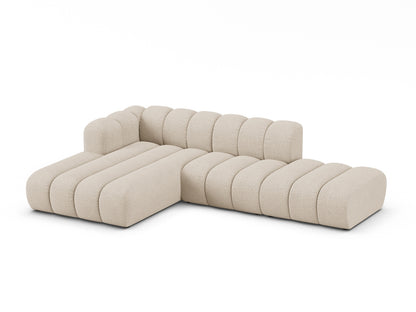 Ecksofa Bouclé Beige Lupine — Wohnbeispiel
