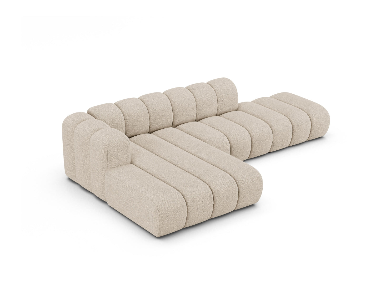 Ecksofa Bouclé Beige Lupine — Detailansicht