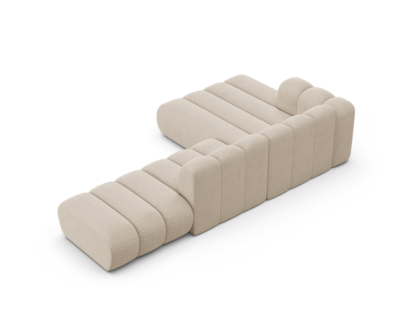 Ecksofa Bouclé Beige Lupine — Maße und Details
