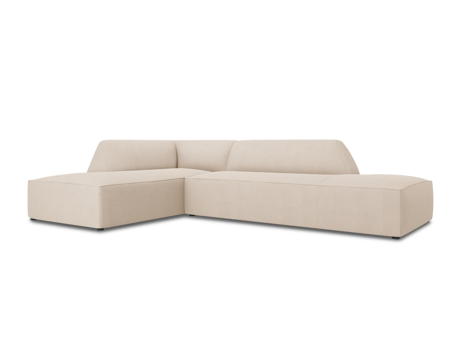 Ecksofa Strukturstoff Beige Ruby — Wohnbeispiel