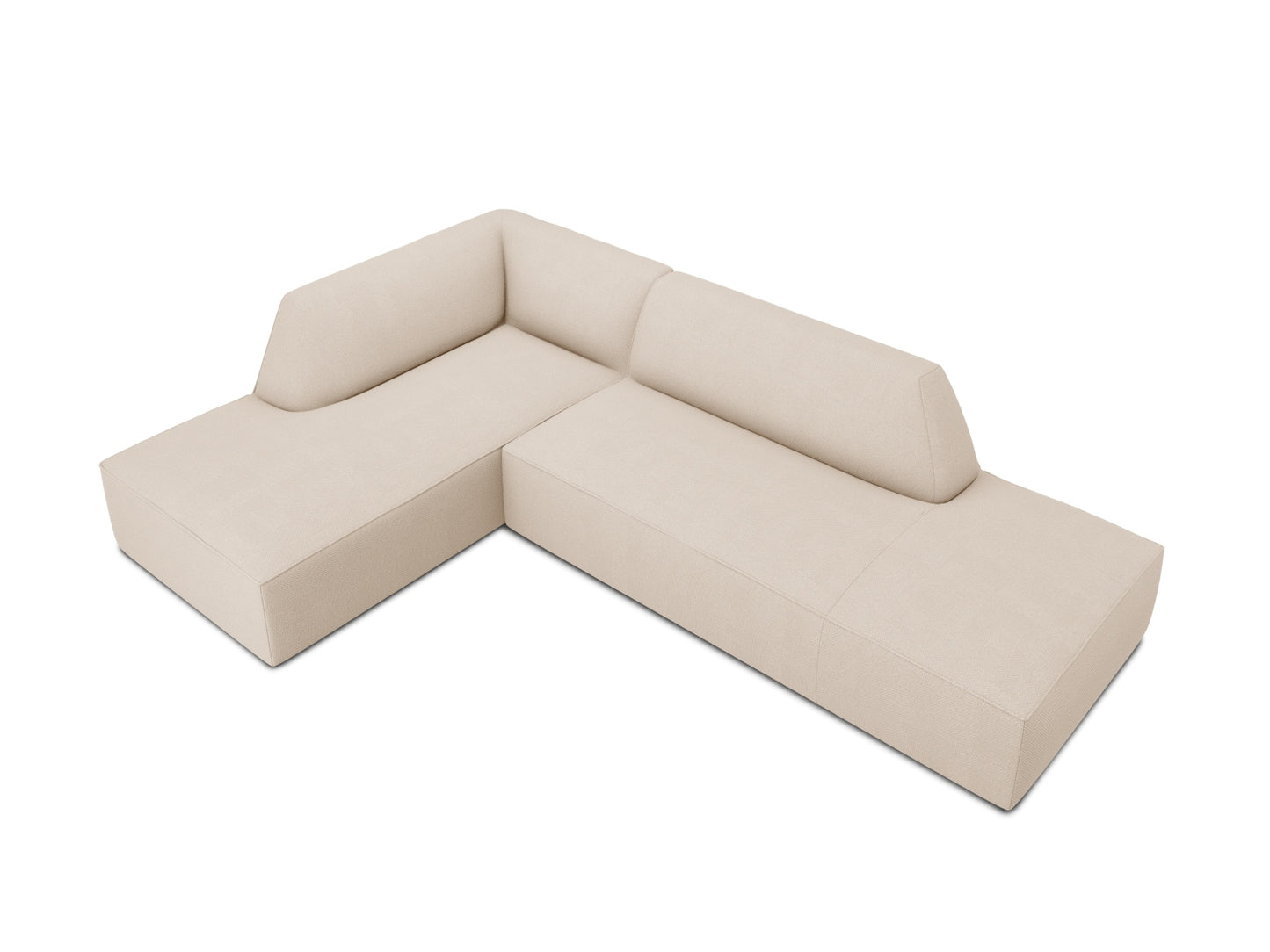 Ecksofa Strukturstoff Beige Ruby — Detailansicht