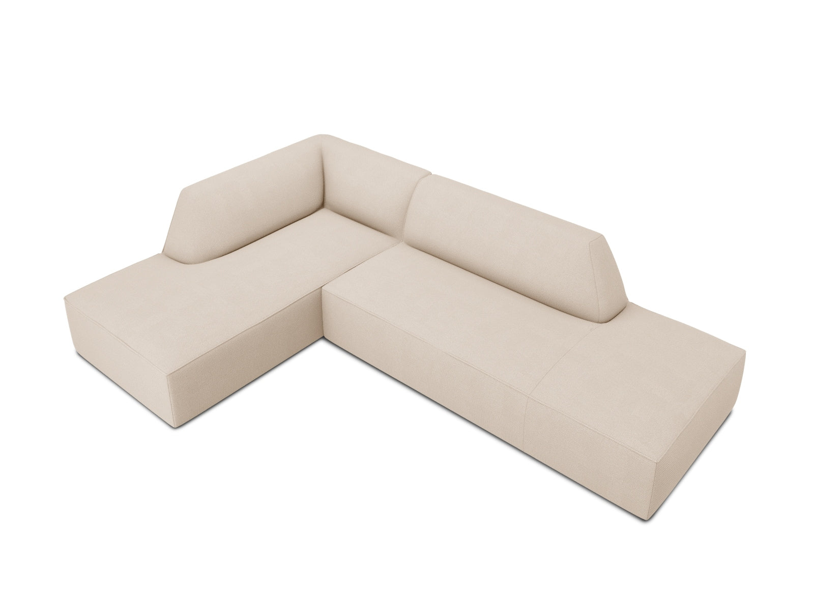 Ecksofa Strukturstoff Beige Ruby — Detailansicht