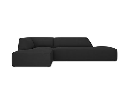 Ecksofa Strukturstoff Beige Ruby — Black