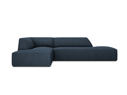 Ecksofa Strukturstoff Beige Ruby — Navy Blue